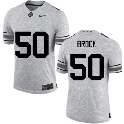Men's Ohio State Buckeyes #50 Nathan Brock Gray Nike NCAA College Football Jersey Wholesale XUJ2644NP